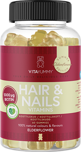 VitaYummy Hair & Nails Elderflower Summer Edition 60 tuggtabletter