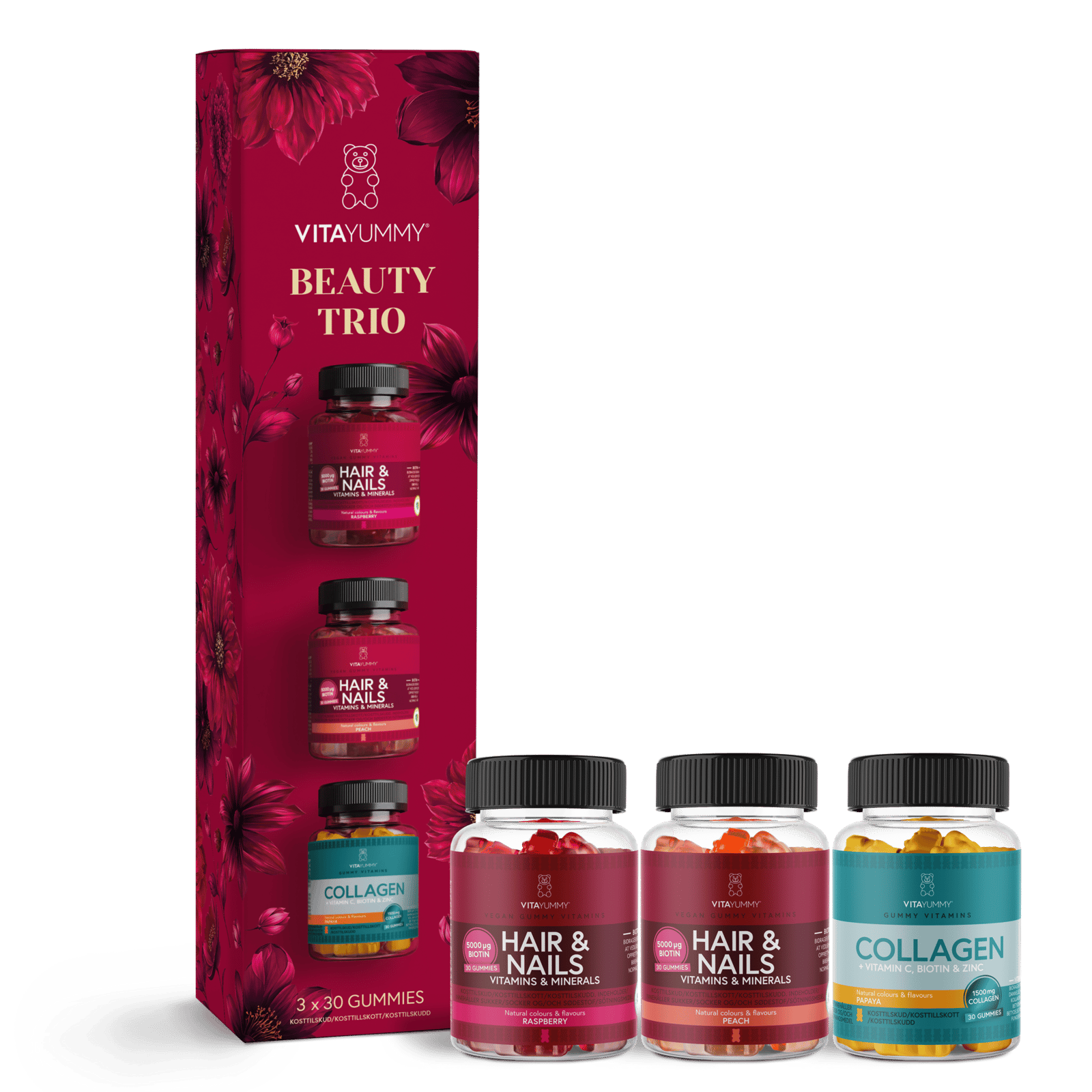 VitaYummy Beauty Trio Giftbox Hair & Nails och Collagen 3x 30st