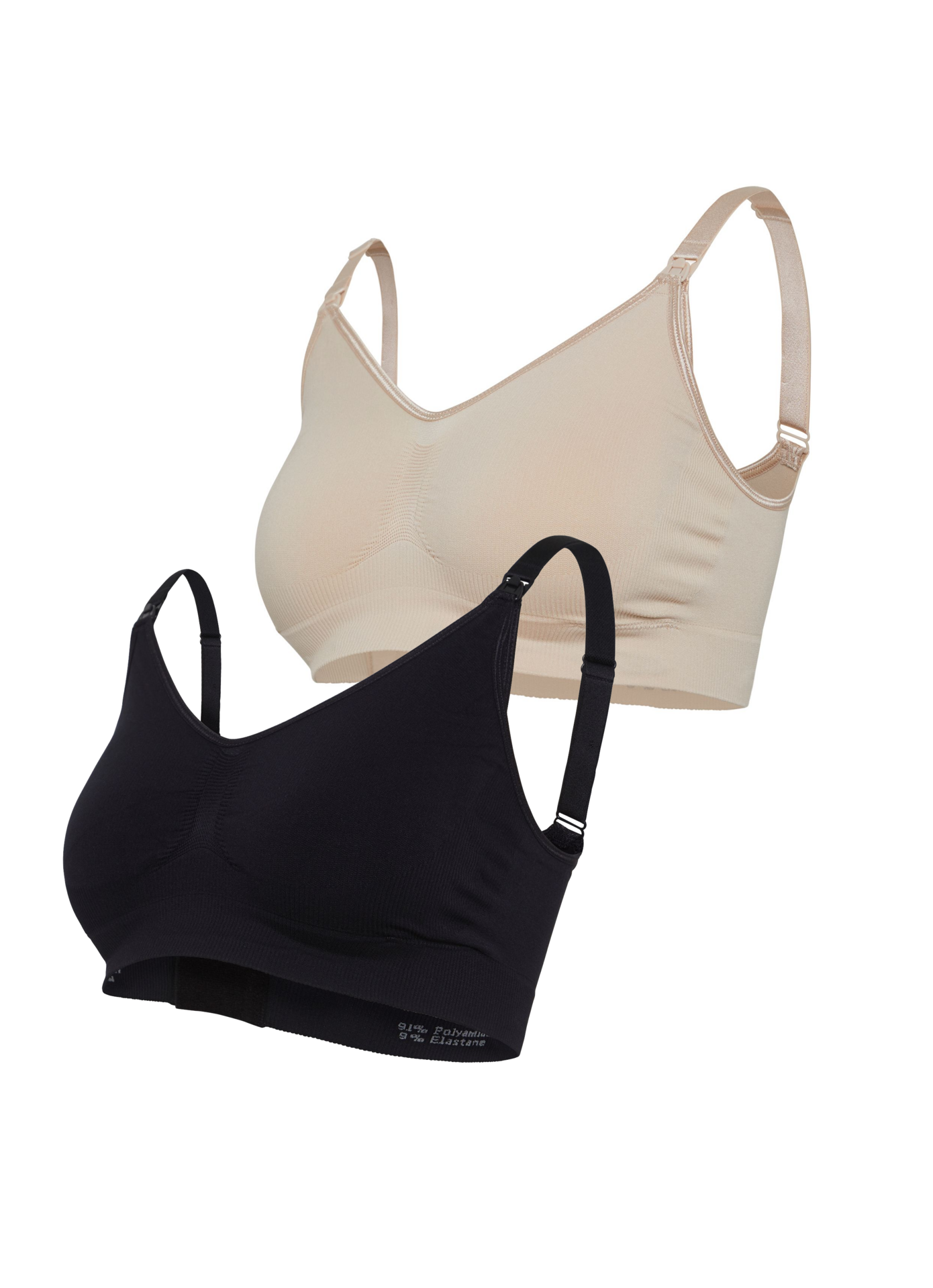 Carriwell 2-pack Gravid- Och Amningsbh Honey/Svart S/M