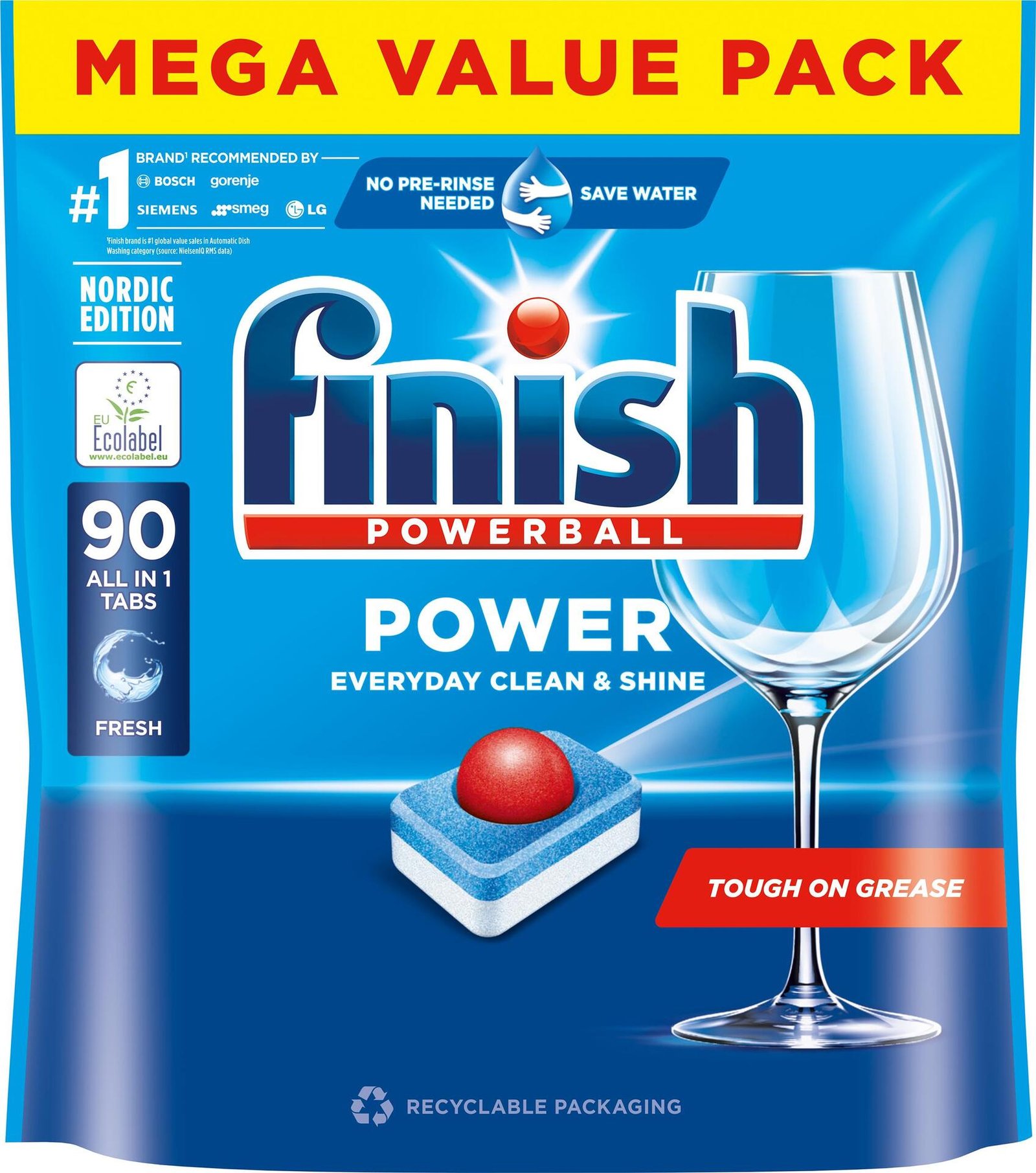 Finish Power All in One Maskindisktabletter 90 st