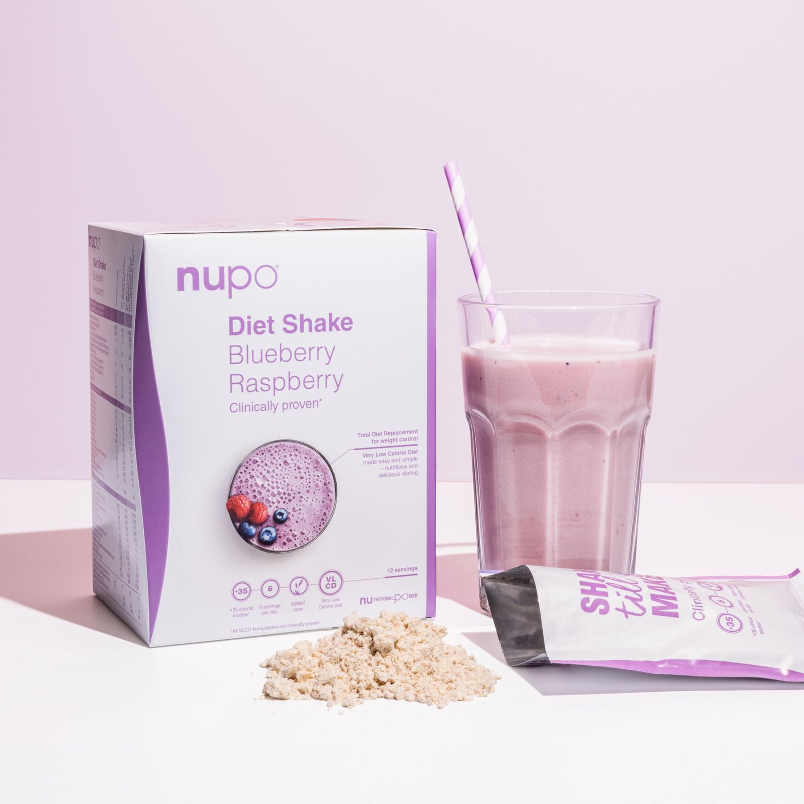 Nupo Diet Shake Blåbär Hallon 12 portioner