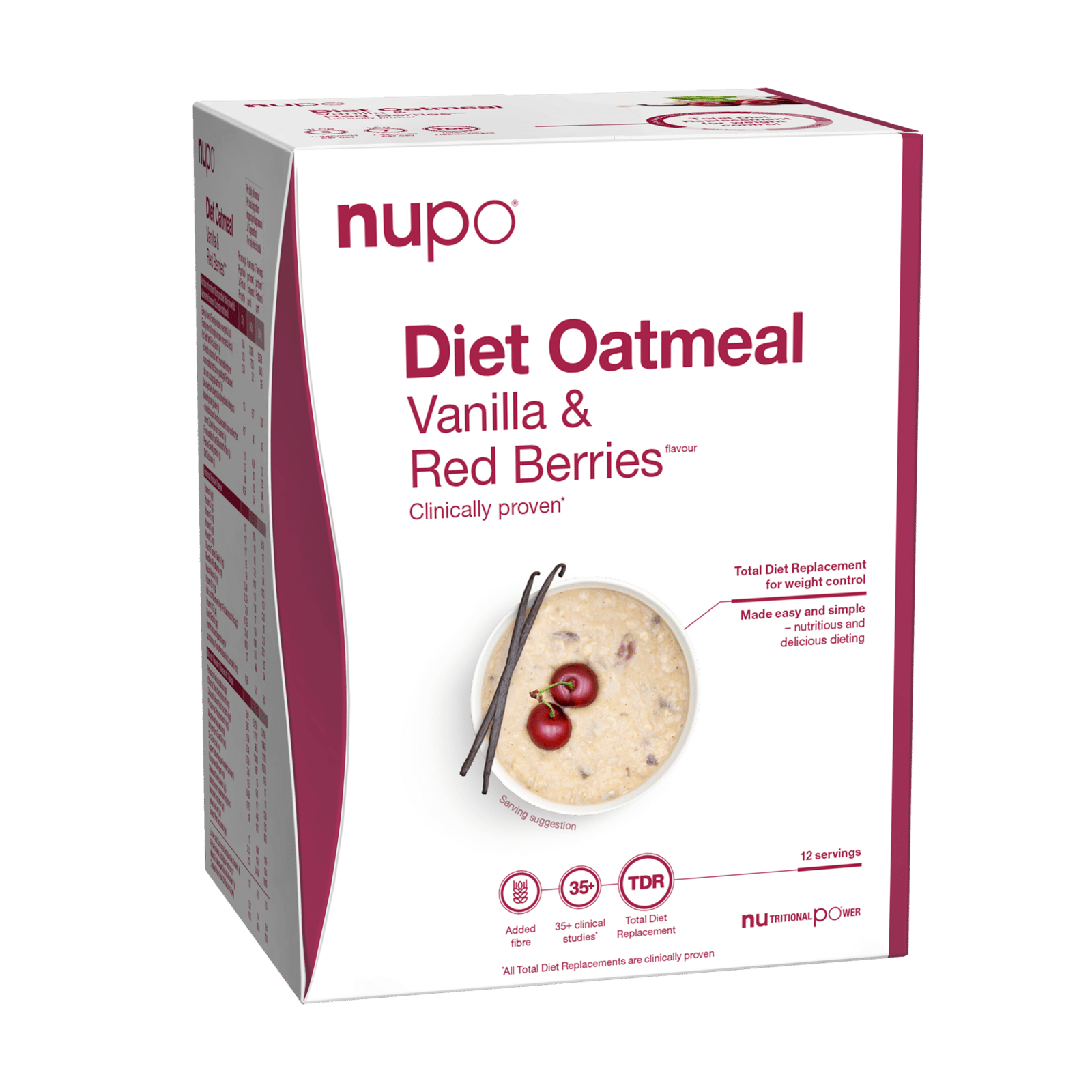 Nupo Diet Oatmeal Vanilj Röda bär 12 portioner