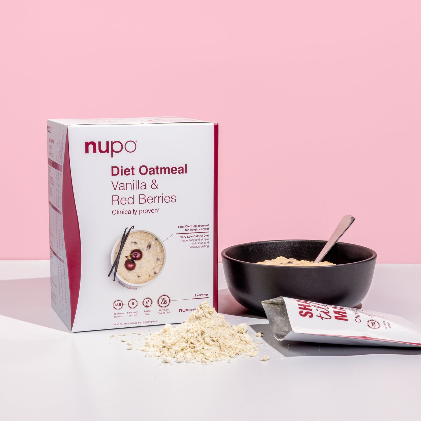 Nupo Diet Oatmeal Vanilj Röda bär 12 portioner