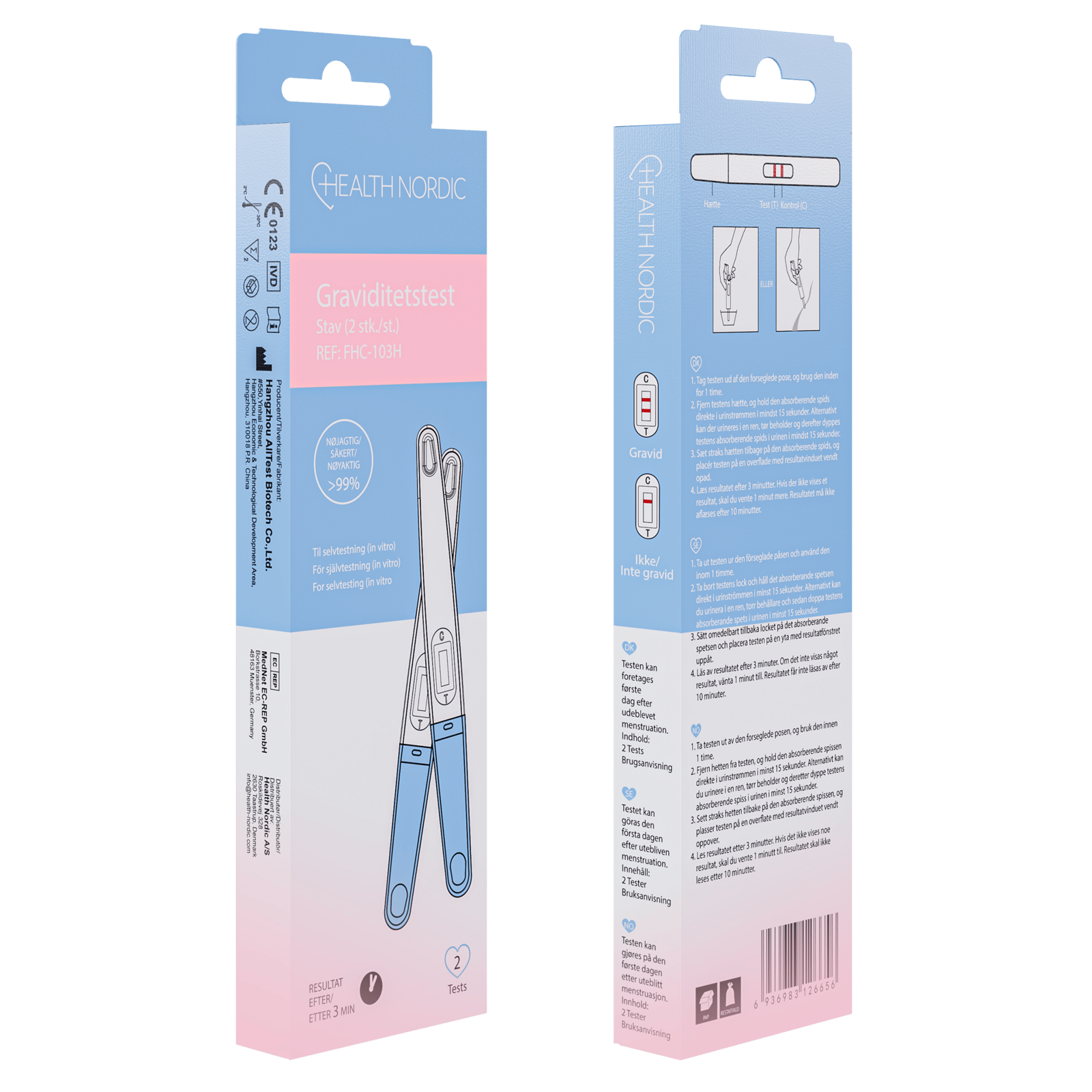 Health Nordic Graviditetstest Sticka 2 st
