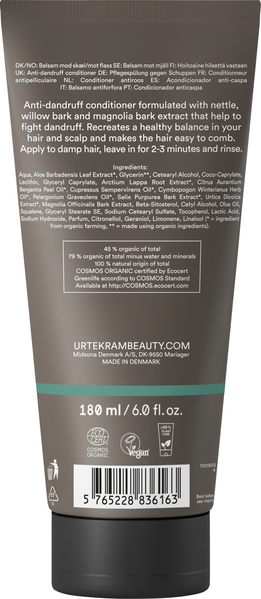 Urtekram Beauty Nettle Conditioner Anti-Dandruff Organic 180 ml