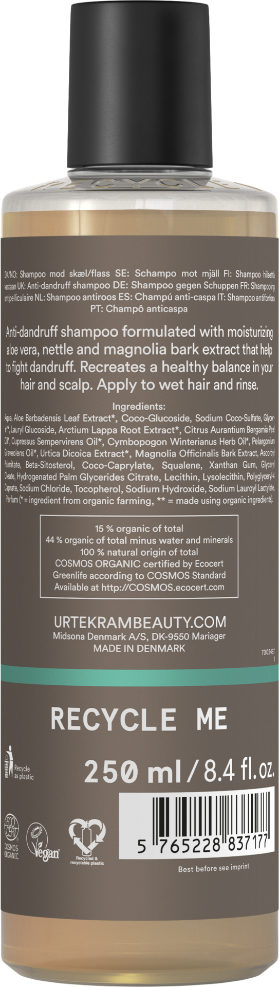 Urtekram Beauty Nettle Shampoo dandruff Organic 250 ml