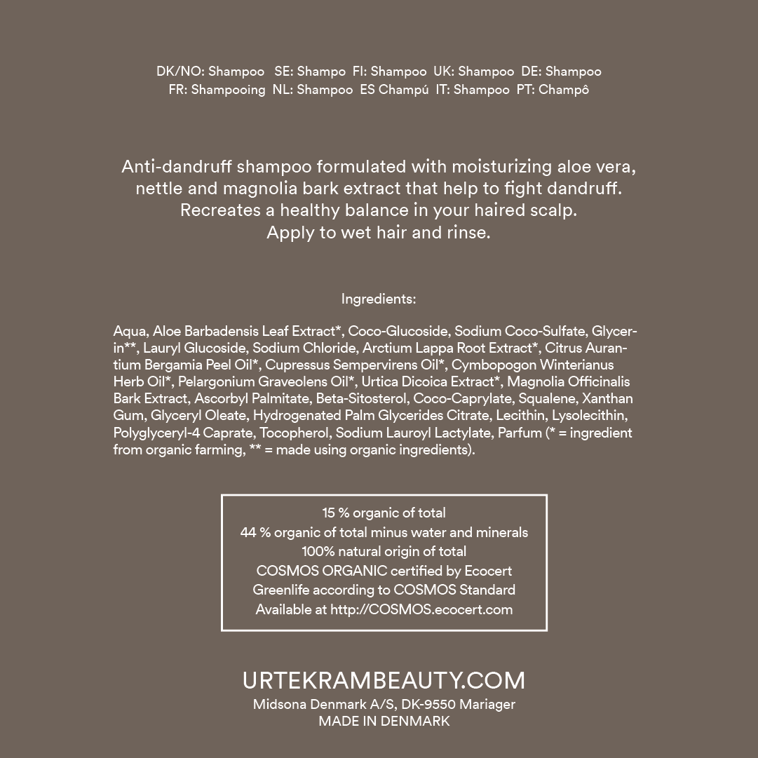 Urtekram Beauty Nettle Shampoo dandruff Organic 250 ml