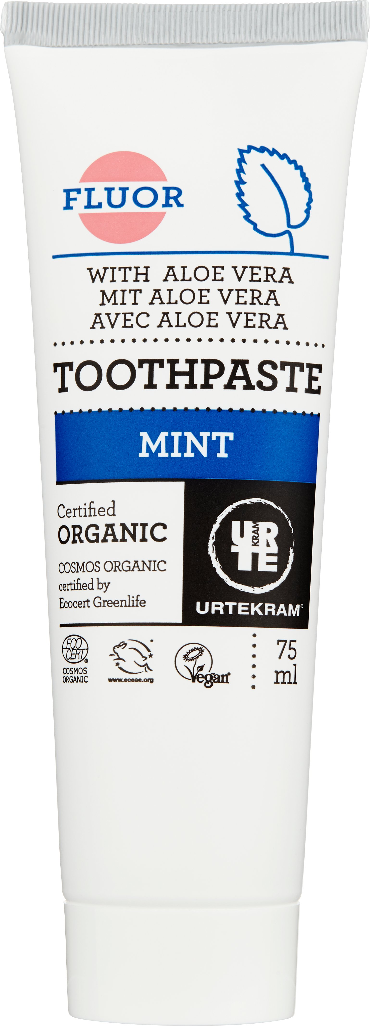 Urtekram Beauty Mint Toothpaste with Fluor Organic 75 ml