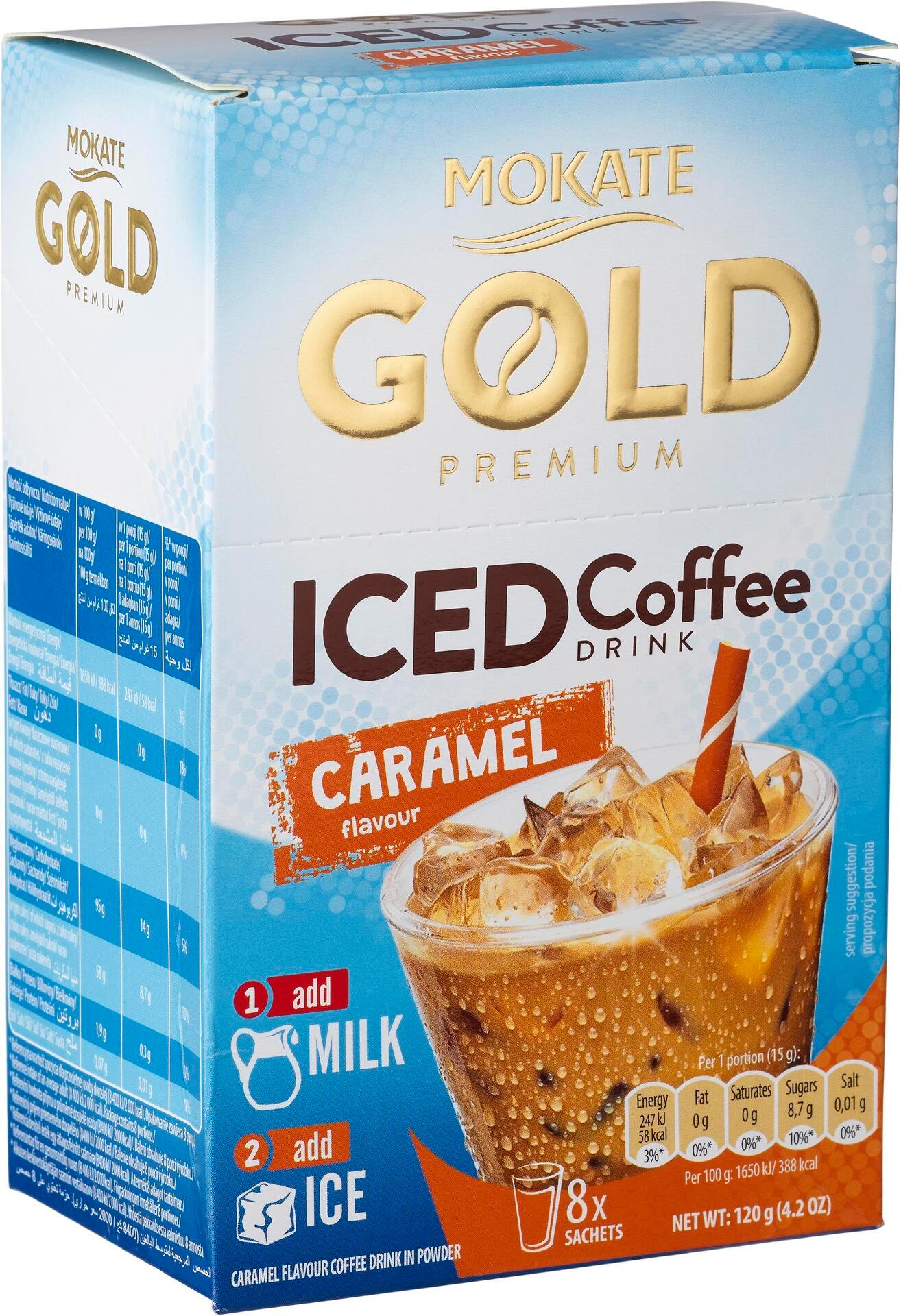 Mokate Iced Coffee Caramel Iskaffedryck Karamell 8-pack 120 g