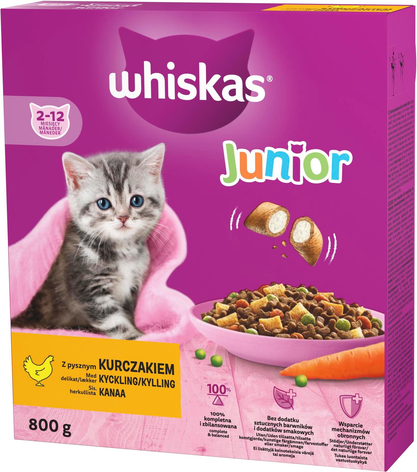 Whiskas Torrfoder Junior 2-12 mån Kyckling 800g