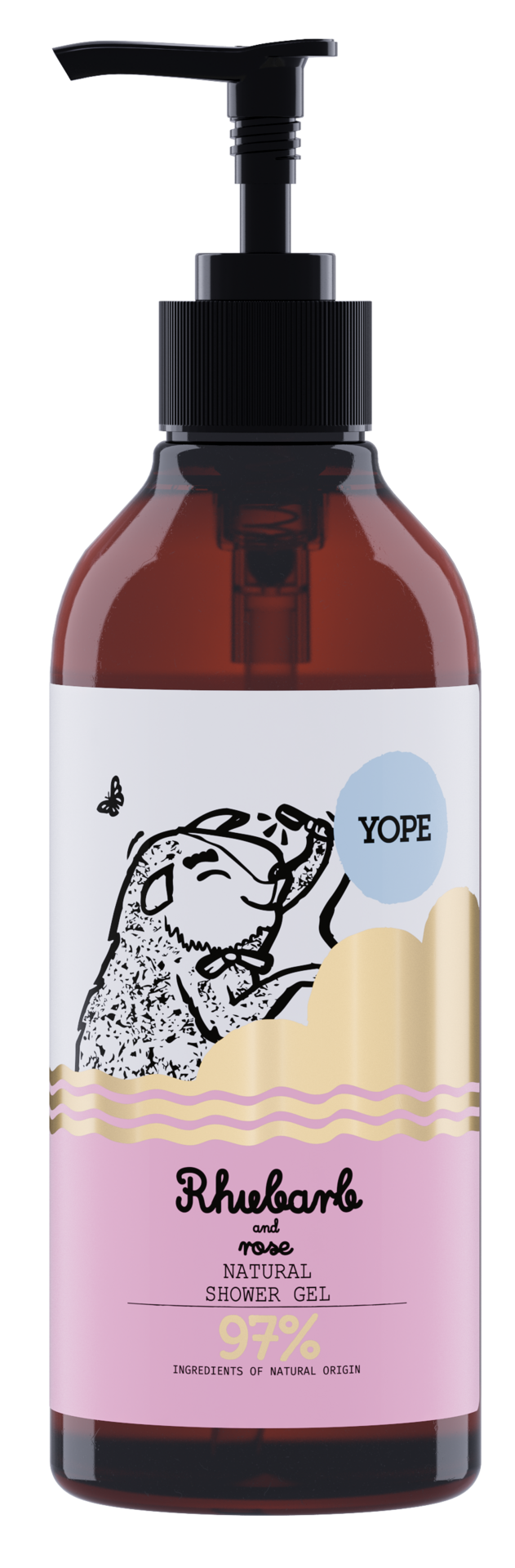 YOPE Shower Gel Rhubarb & Rose 400 ml