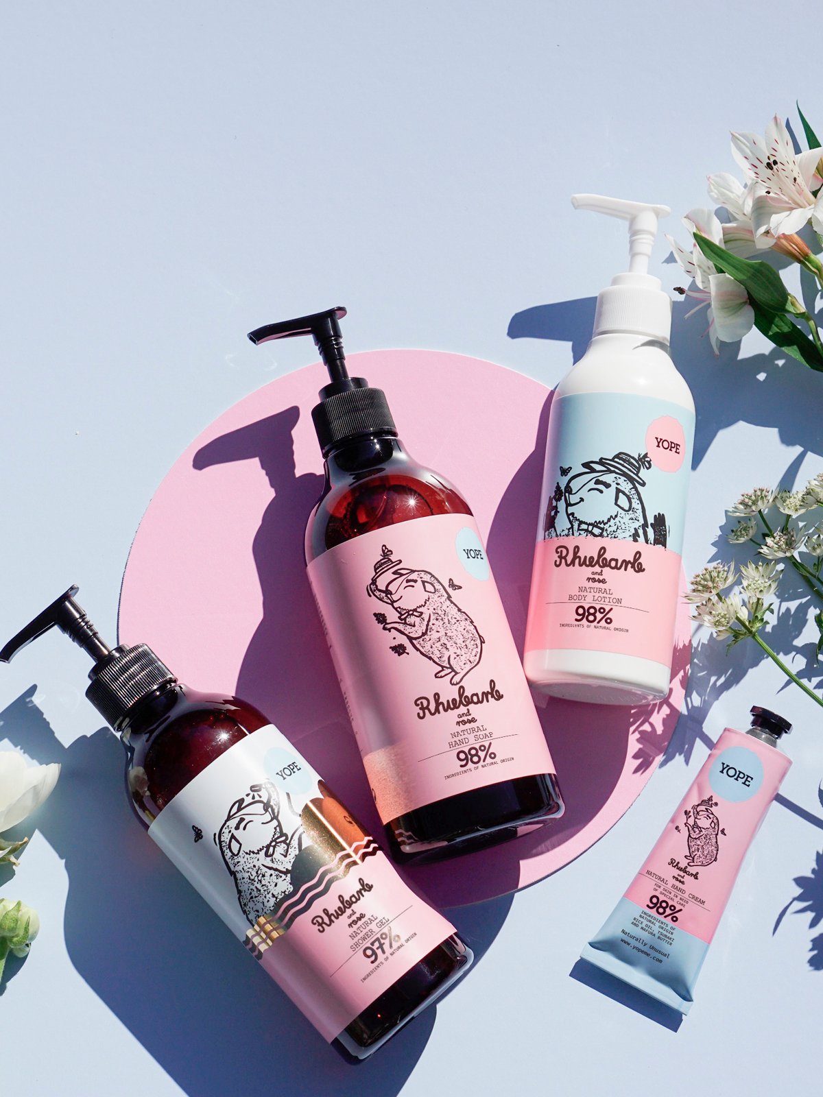 YOPE Shower Gel Rhubarb & Rose 400 ml