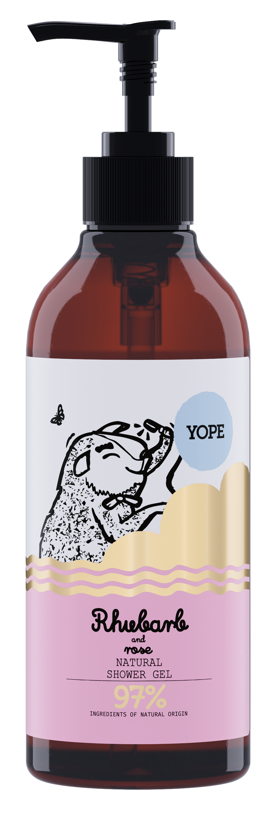 YOPE Shower Gel Rhubarb & Rose 400 ml