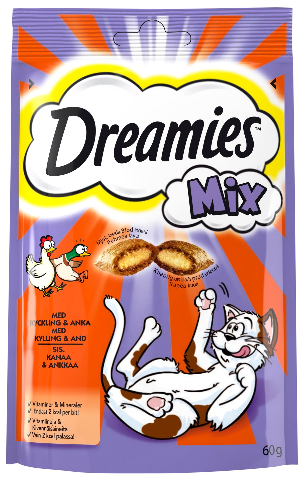 Dreamies Kattgodis kyckling & anka