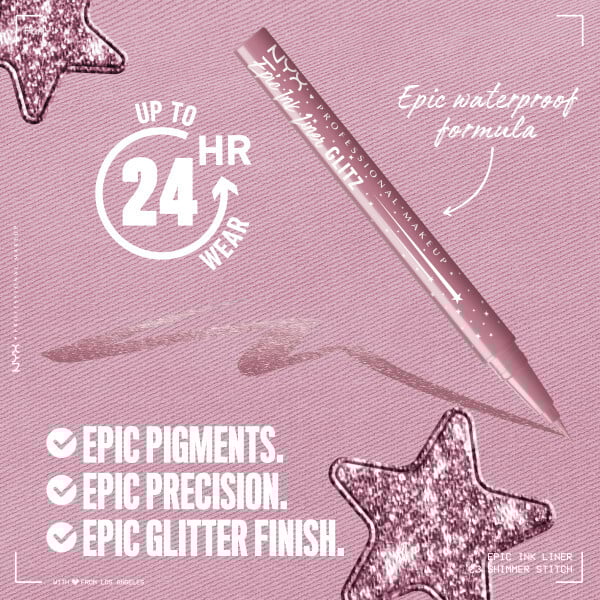 NYX Professional Makeup Epic Ink Liner Glitz Vattenfast Eyelinerpenna 03 Shimmer Stitch 1 ml