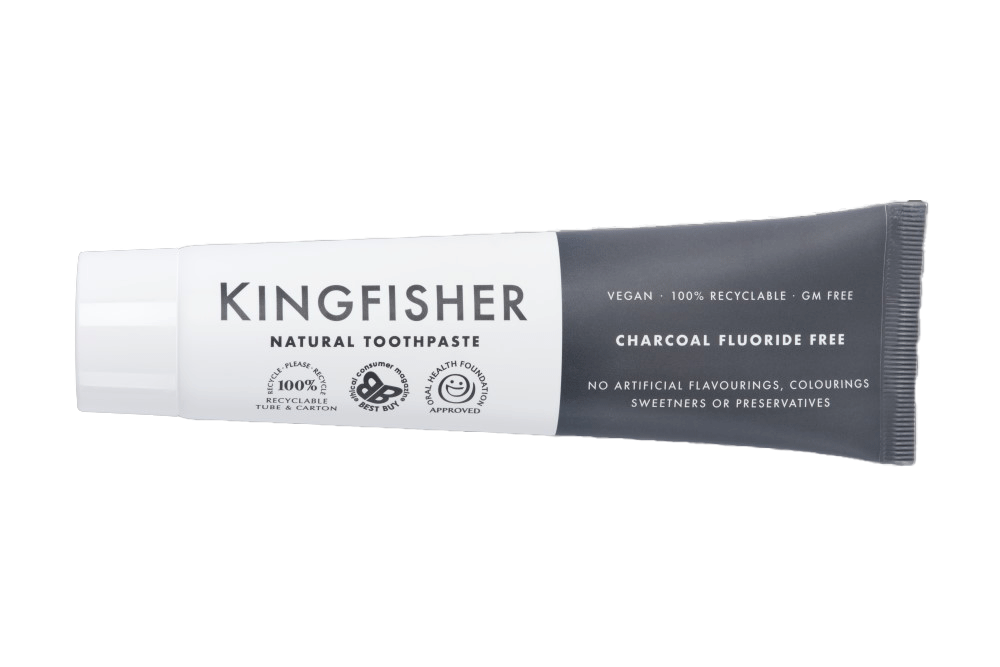 Kingfisher Whitening Charcoal  Tandkräm Utan Fluor 100 ml
