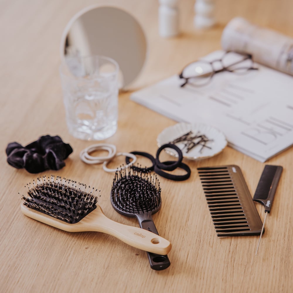 Cailap Wooden Hair Brush 100% Natural Bristles