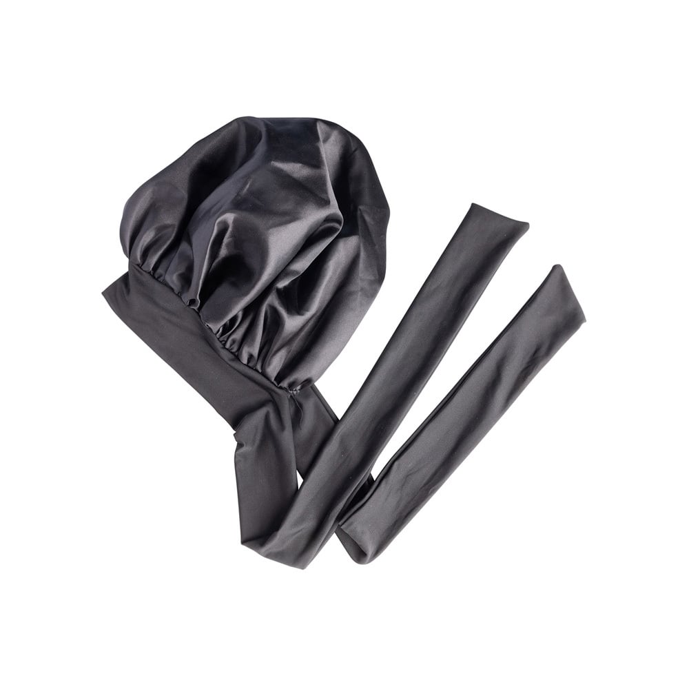 Cailap Hårmössa Bonnet i Satin Svart