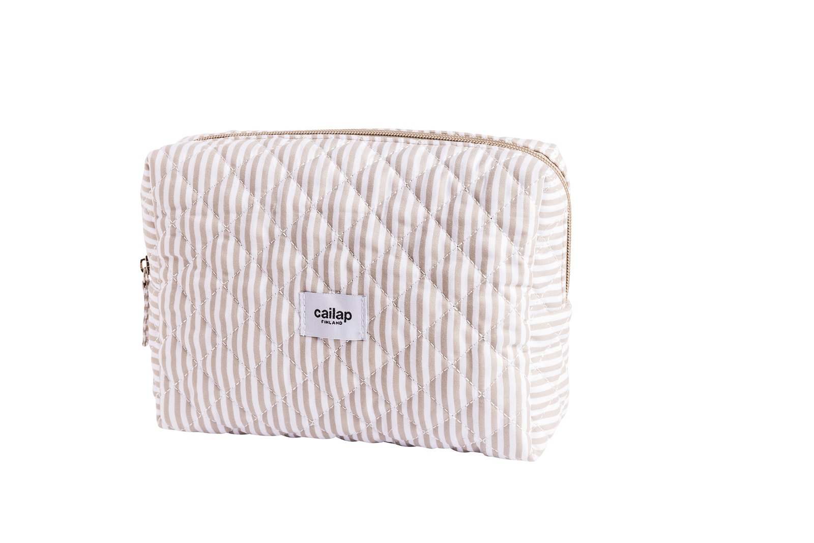 Cailap Sminkväska, beige ränder, stor