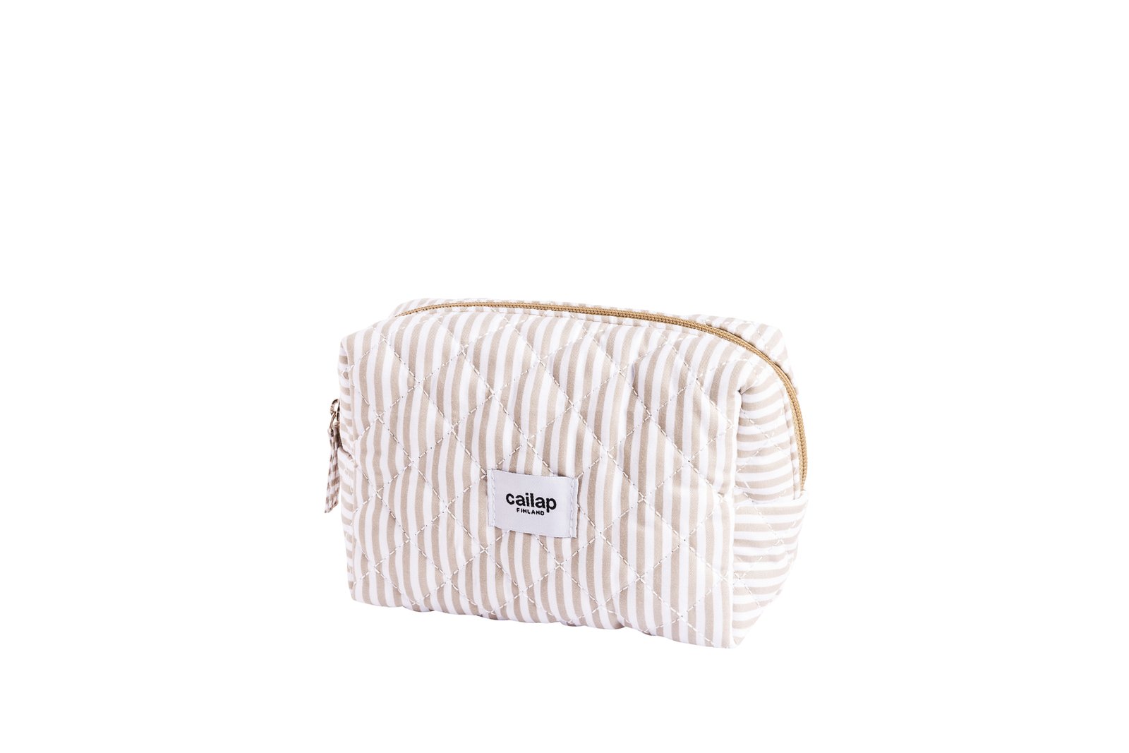 Cailap Sminkväska, beige ränder, liten