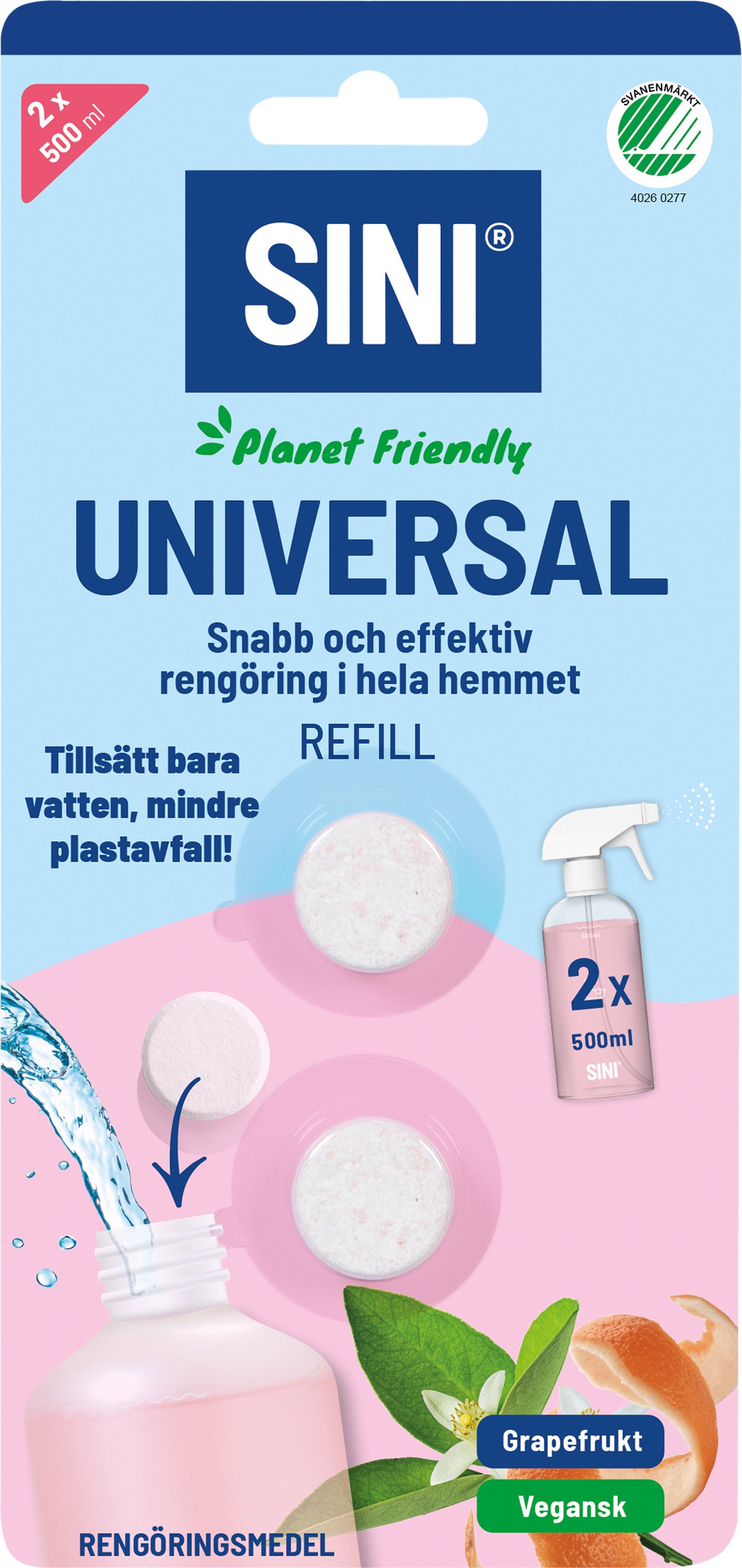 SINI Universal Rengöringstabletter Refill 2 st