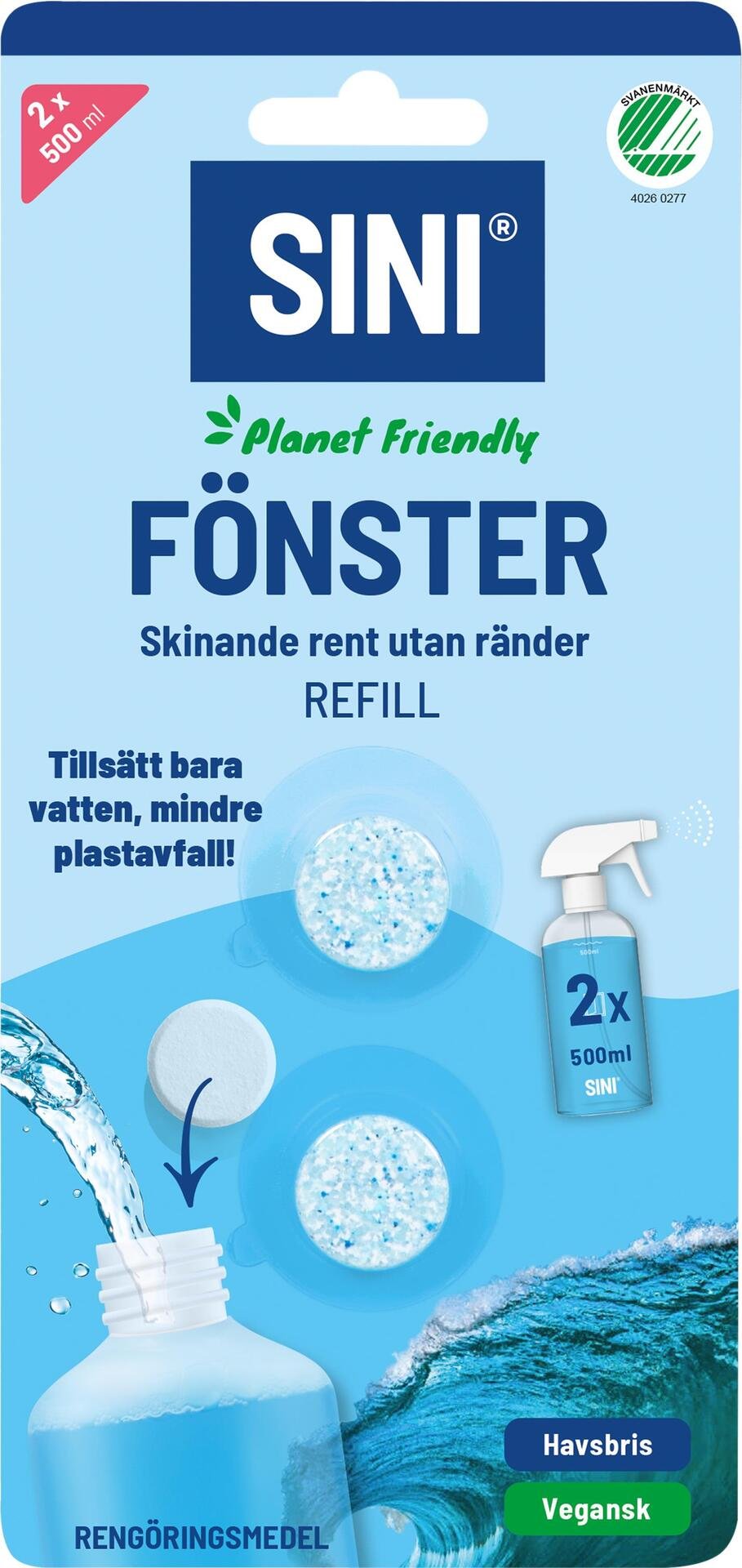 SINI Rengöringstablett Fönster refill 2-pack