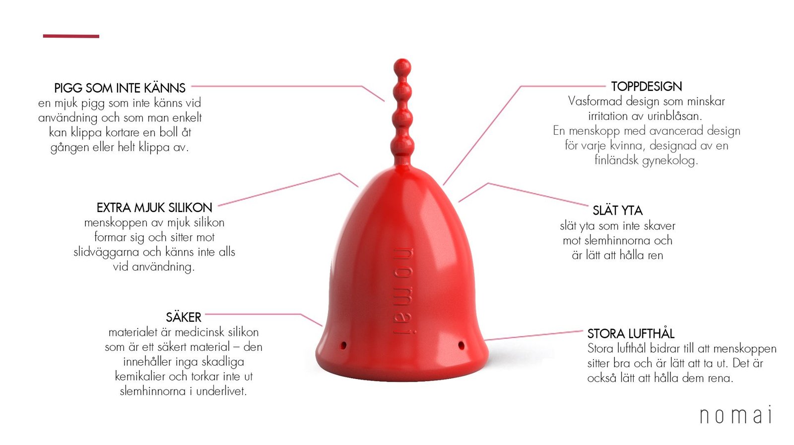 Nomai Menstrual Cup M Red 1 st