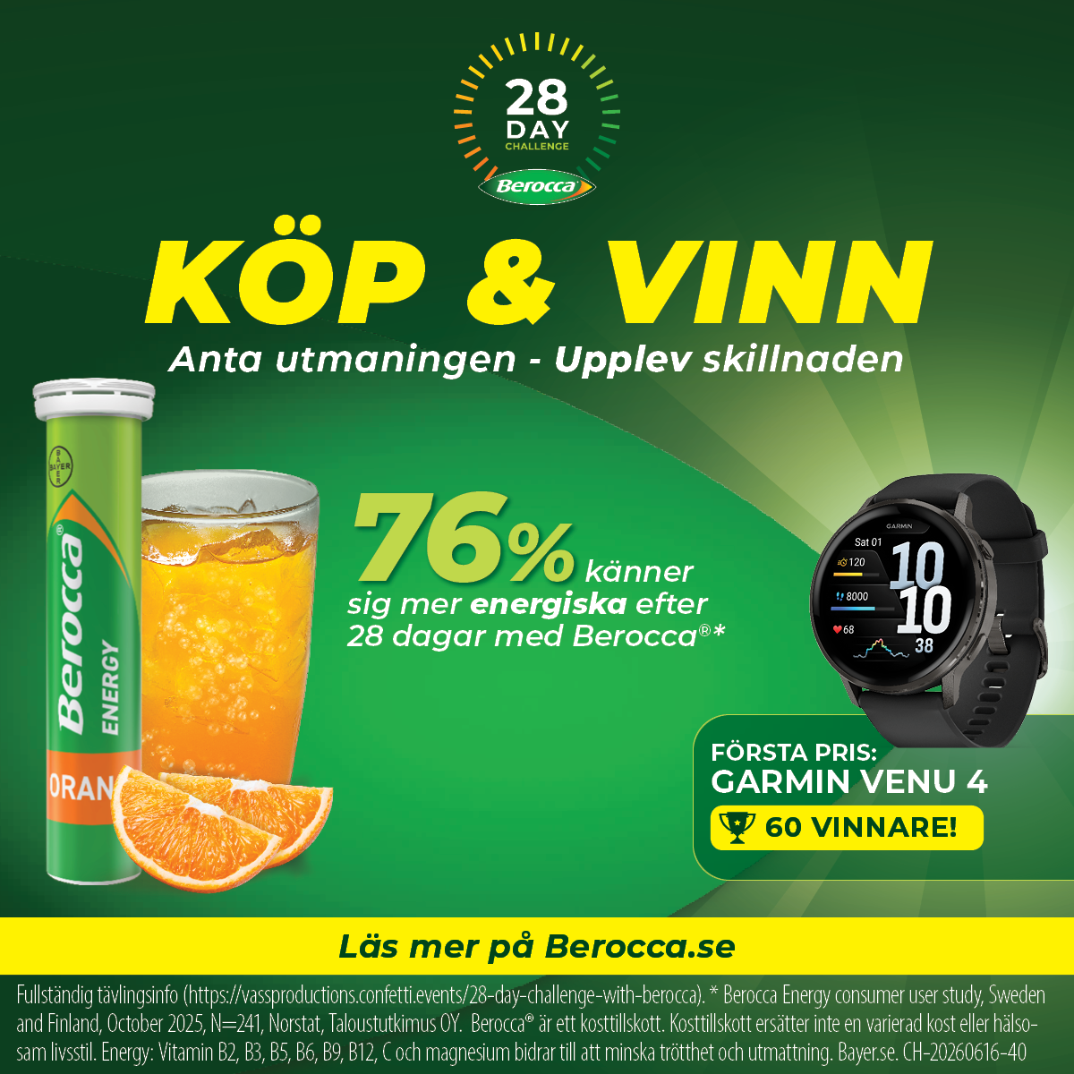 Berocca Energy Apelsin 30 brustabletter