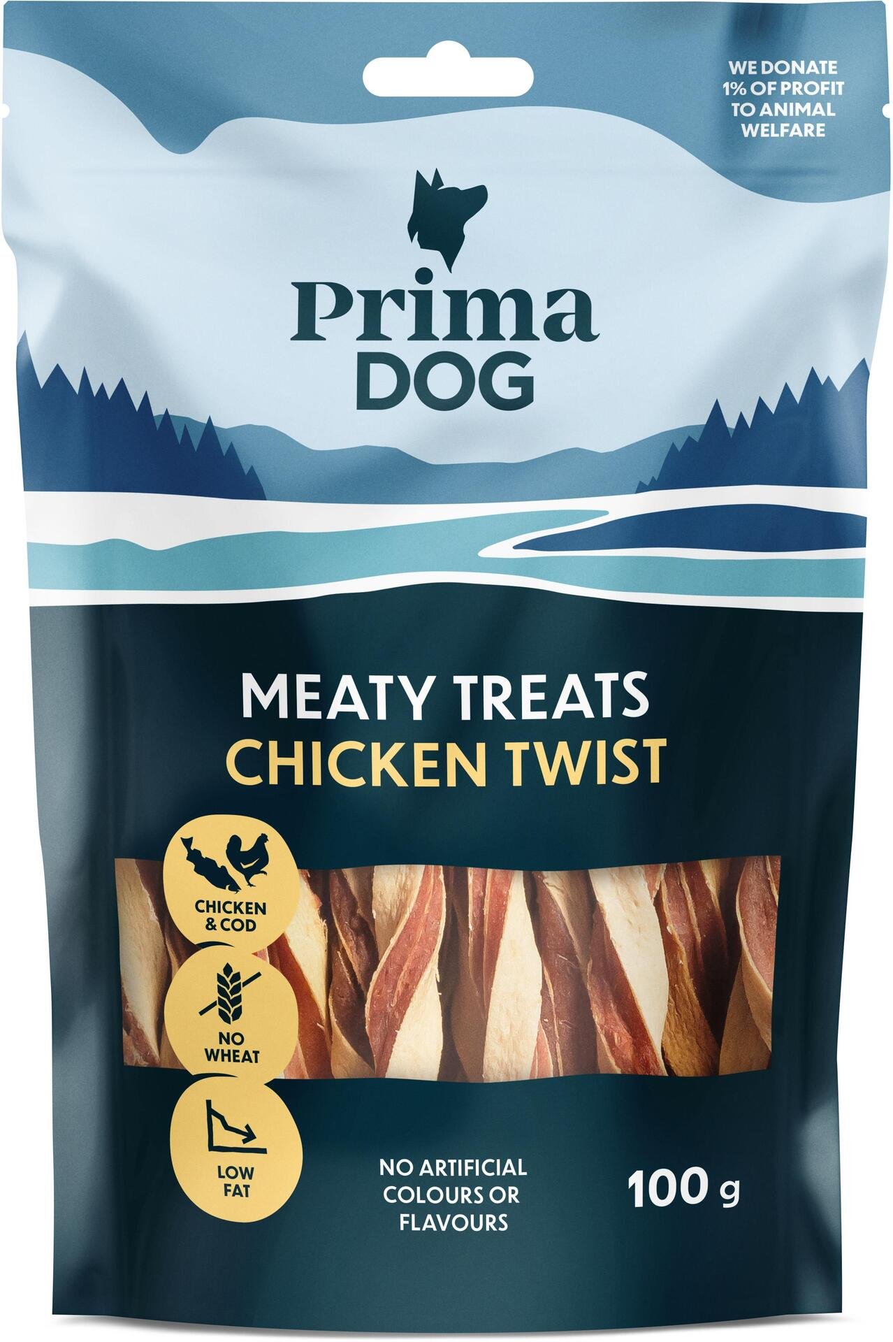 PrimaDog Meaty Treats Kyckling Twist 100 g