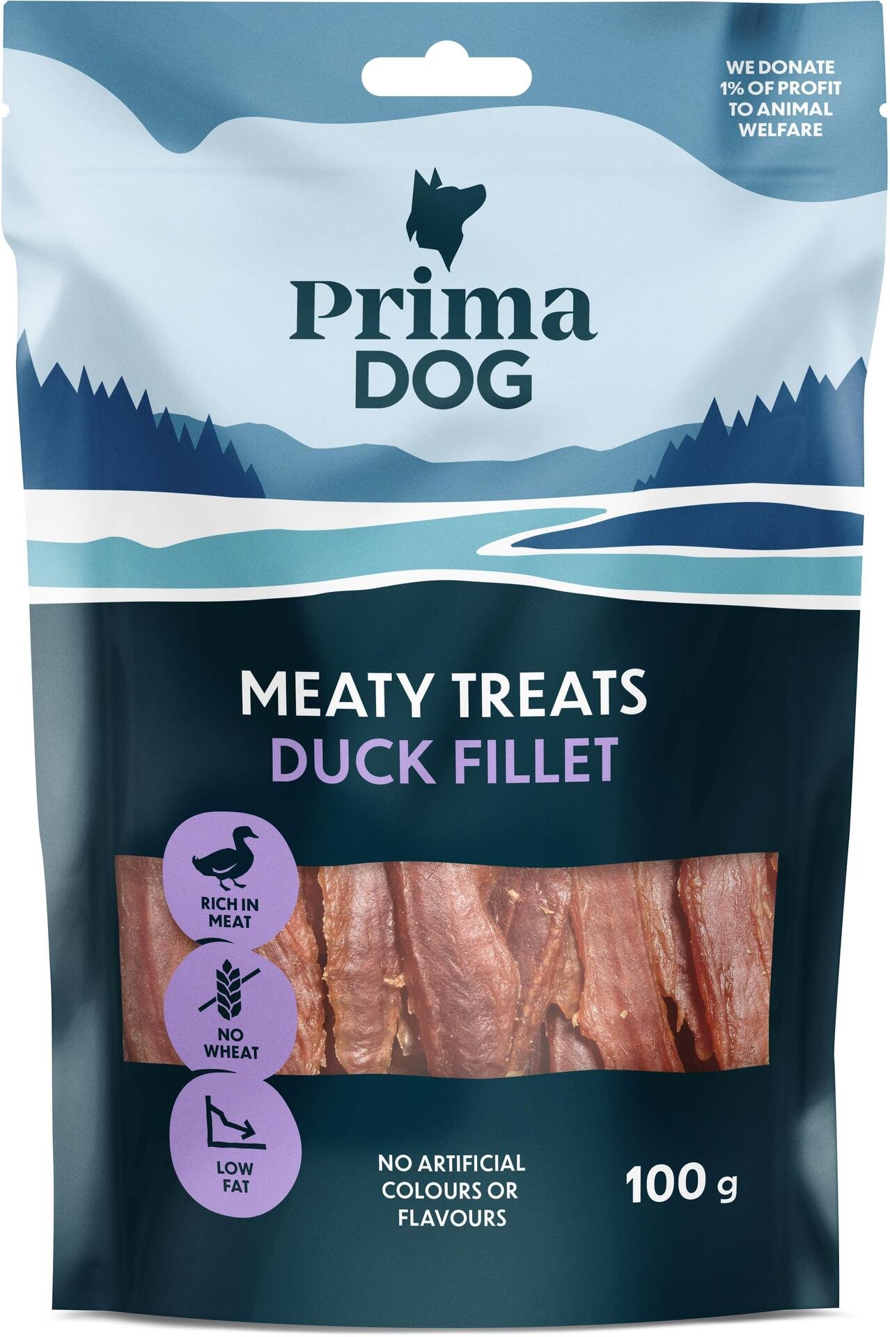 PrimaDog Meaty Treats Ankfilé 100 g