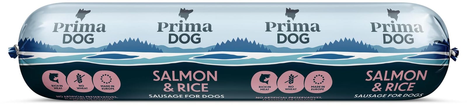 PrimaDog Lax & Ris Korv 800 g