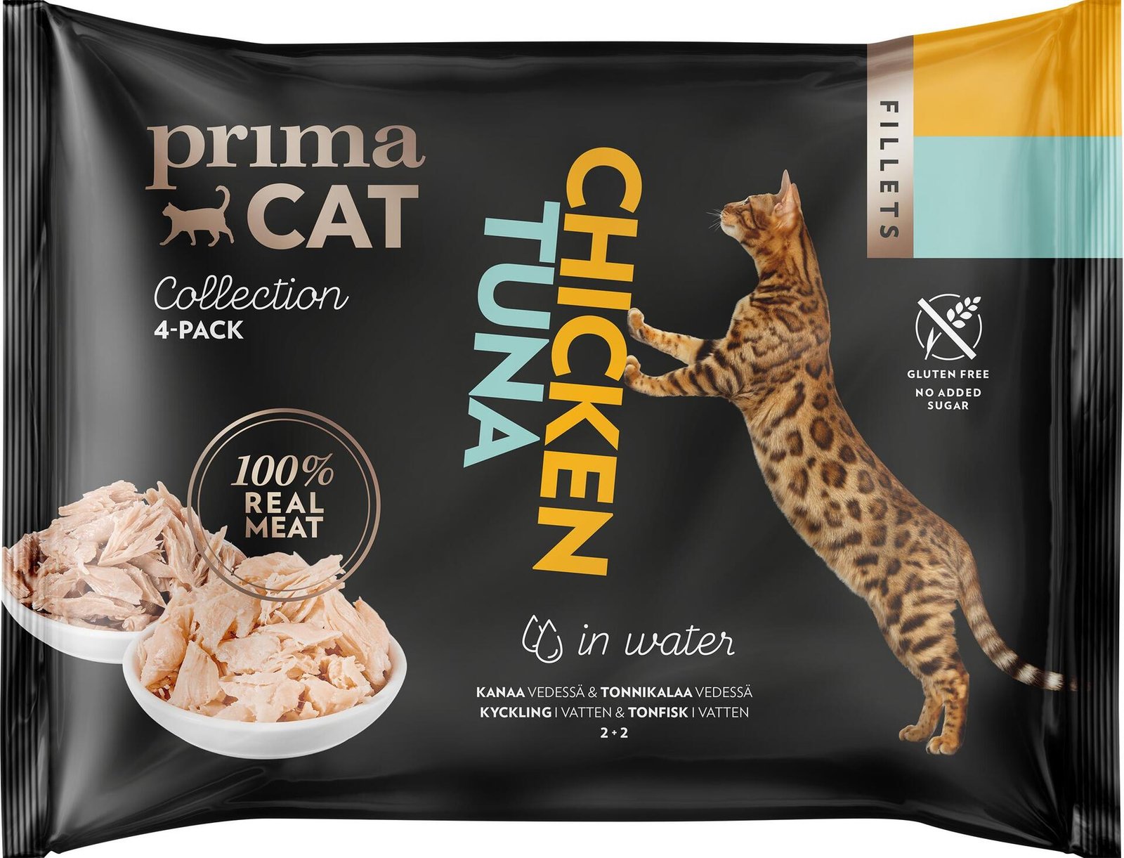 PrimaCat Fillets Kyckling i Vatten & Tonfisk i Vatten 200 g