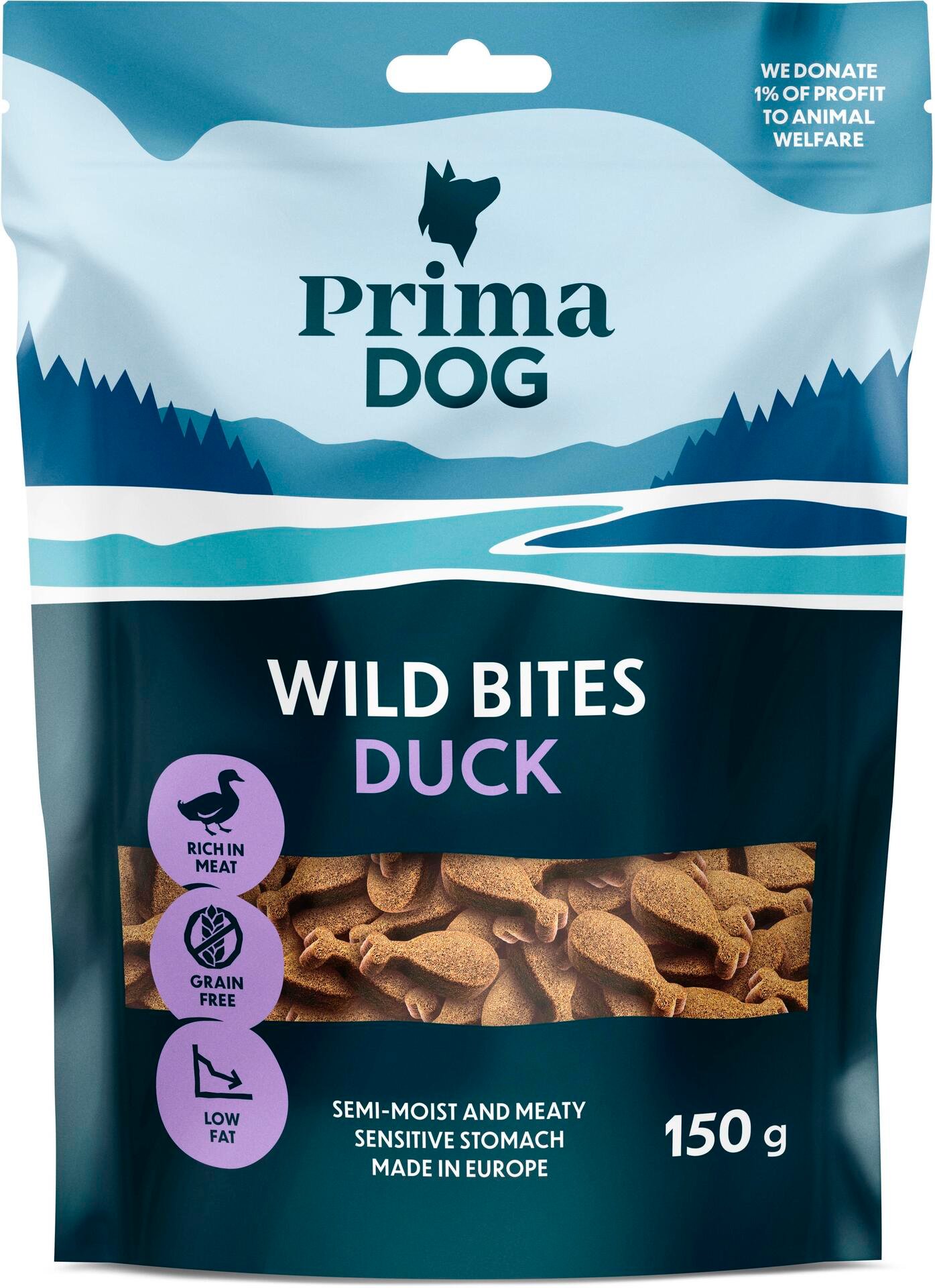 PrimaDog Wild Bites Anka 150 g