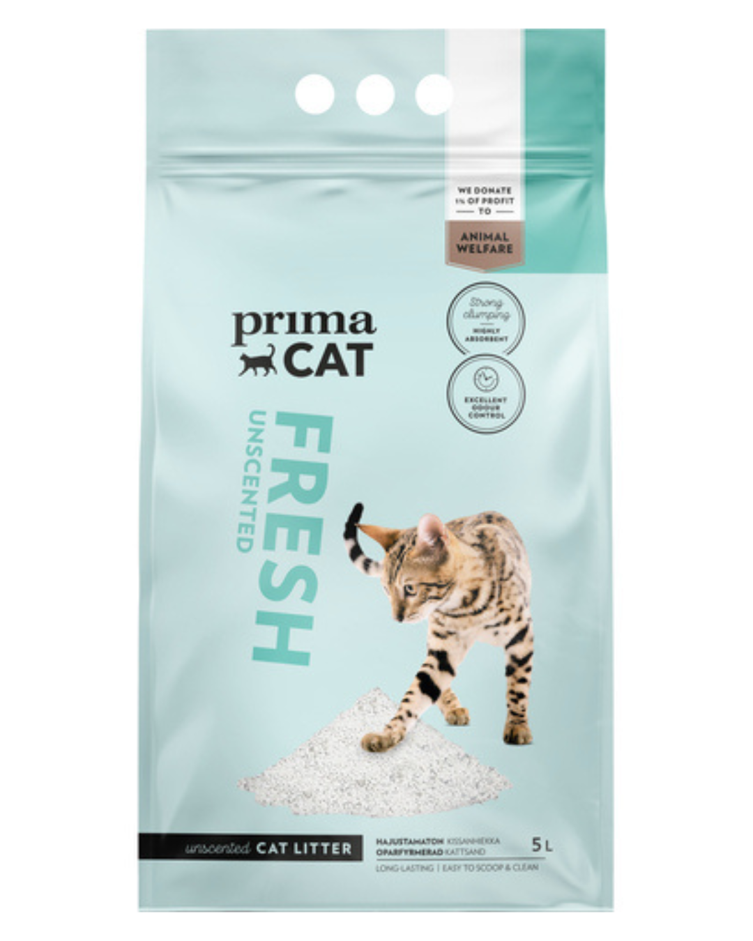 PrimaCat Fresh Unscented Kattsand Vit 5 l