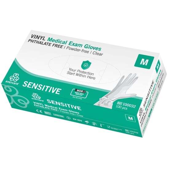 Evercare Vinylhandskar medium 100 st