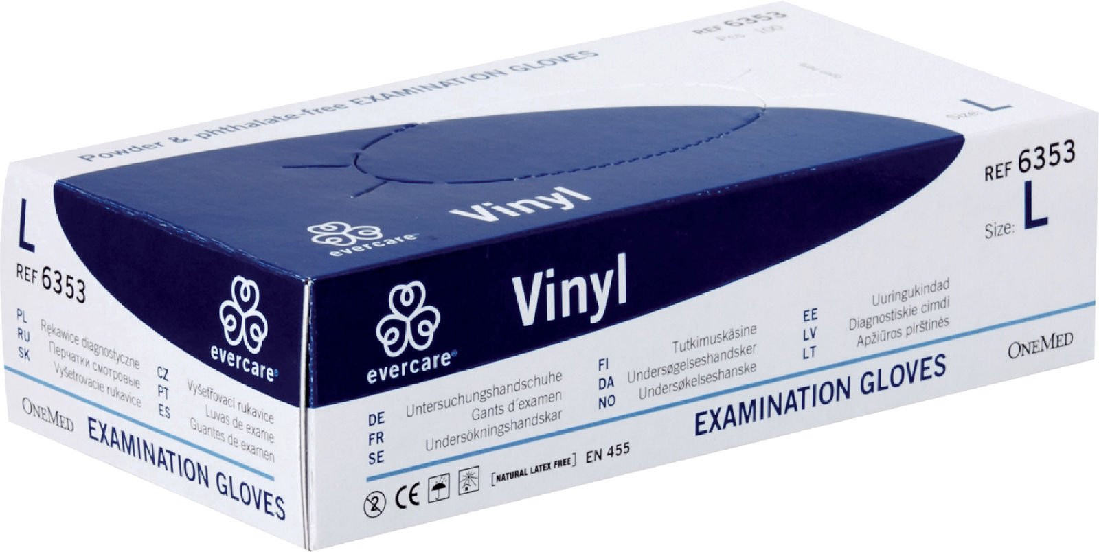 Evercare Vinylhandskar large 100 st