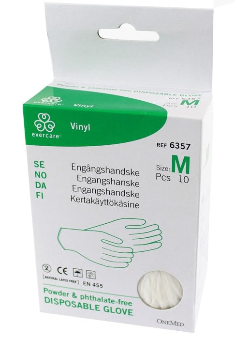 Evercare Plasthandske Vinyl Medium 5 Par