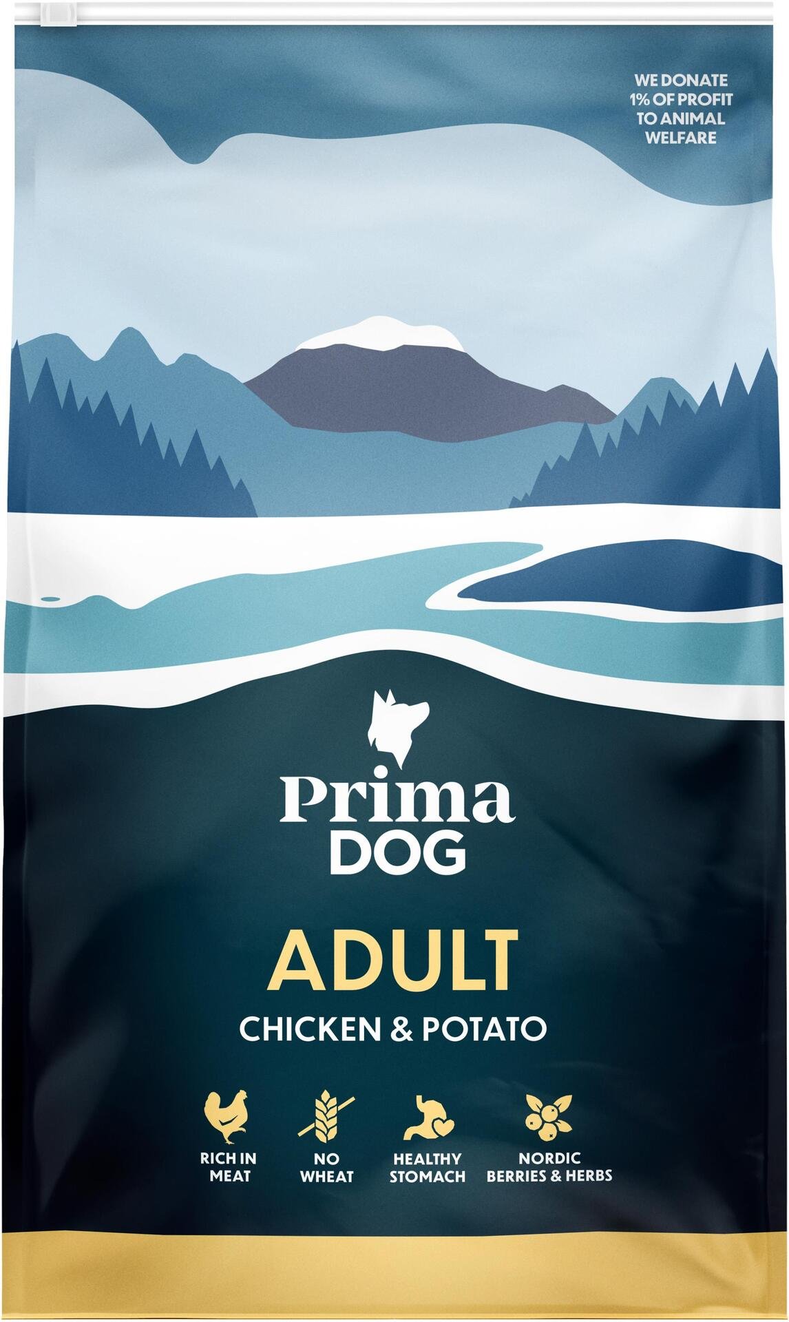 PrimaDog Kyckling Potatis För Vuxna Hundar 3 kg