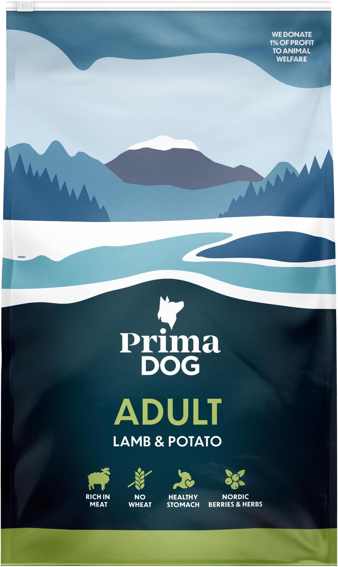 Primadog Lamm Potatis För Vuxna Hundar 3 kg