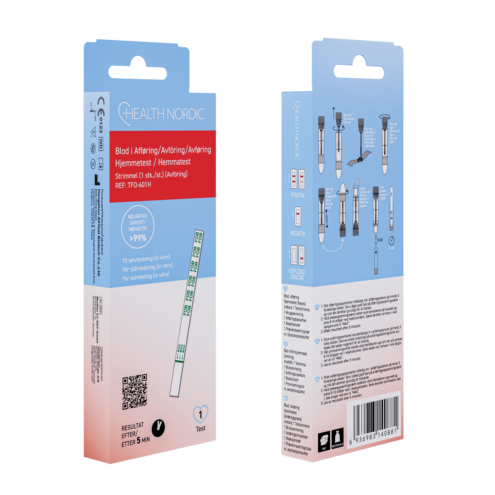 Health Nordic Blod i Avföring Hemtest Remsa 1 st