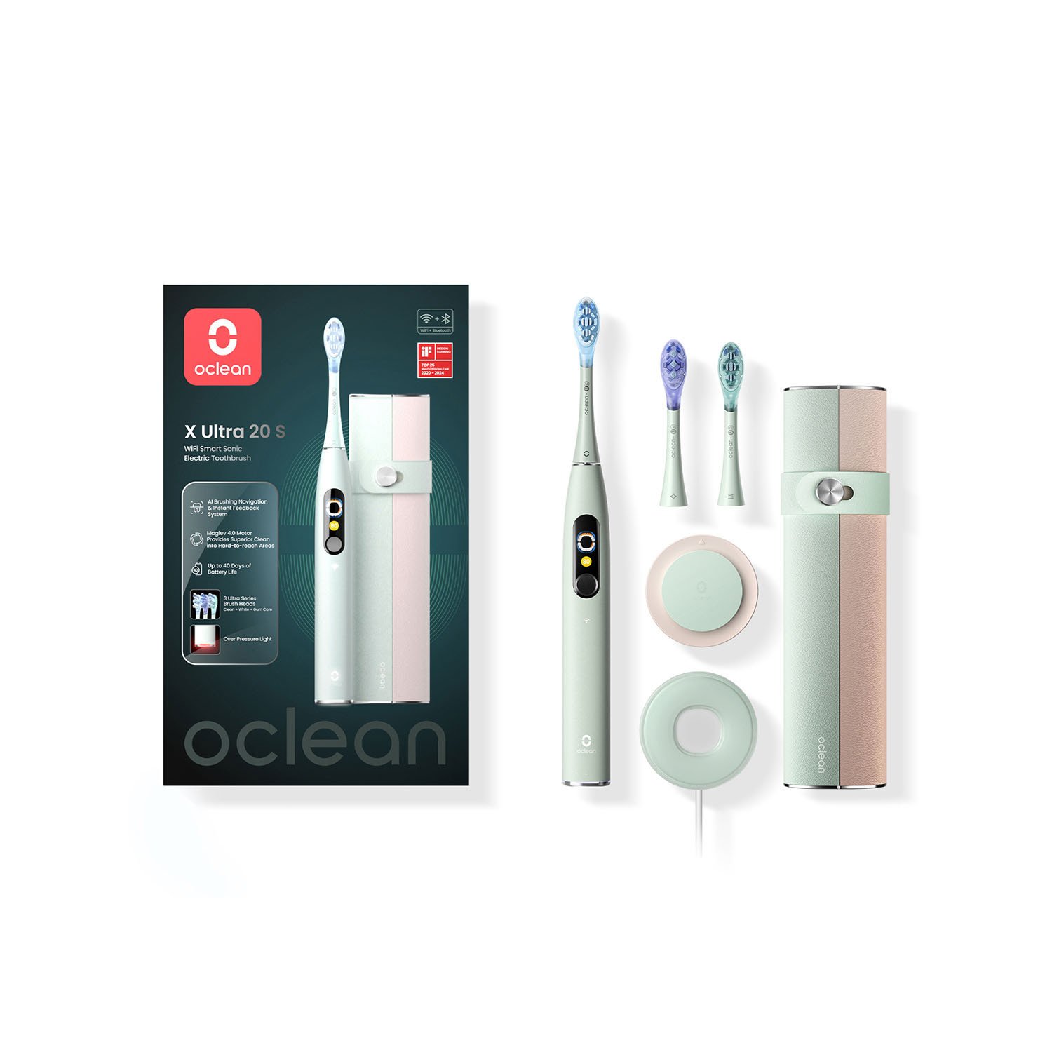 Oclean Elektrisk Tandborste X Ultra 20 Set Grön