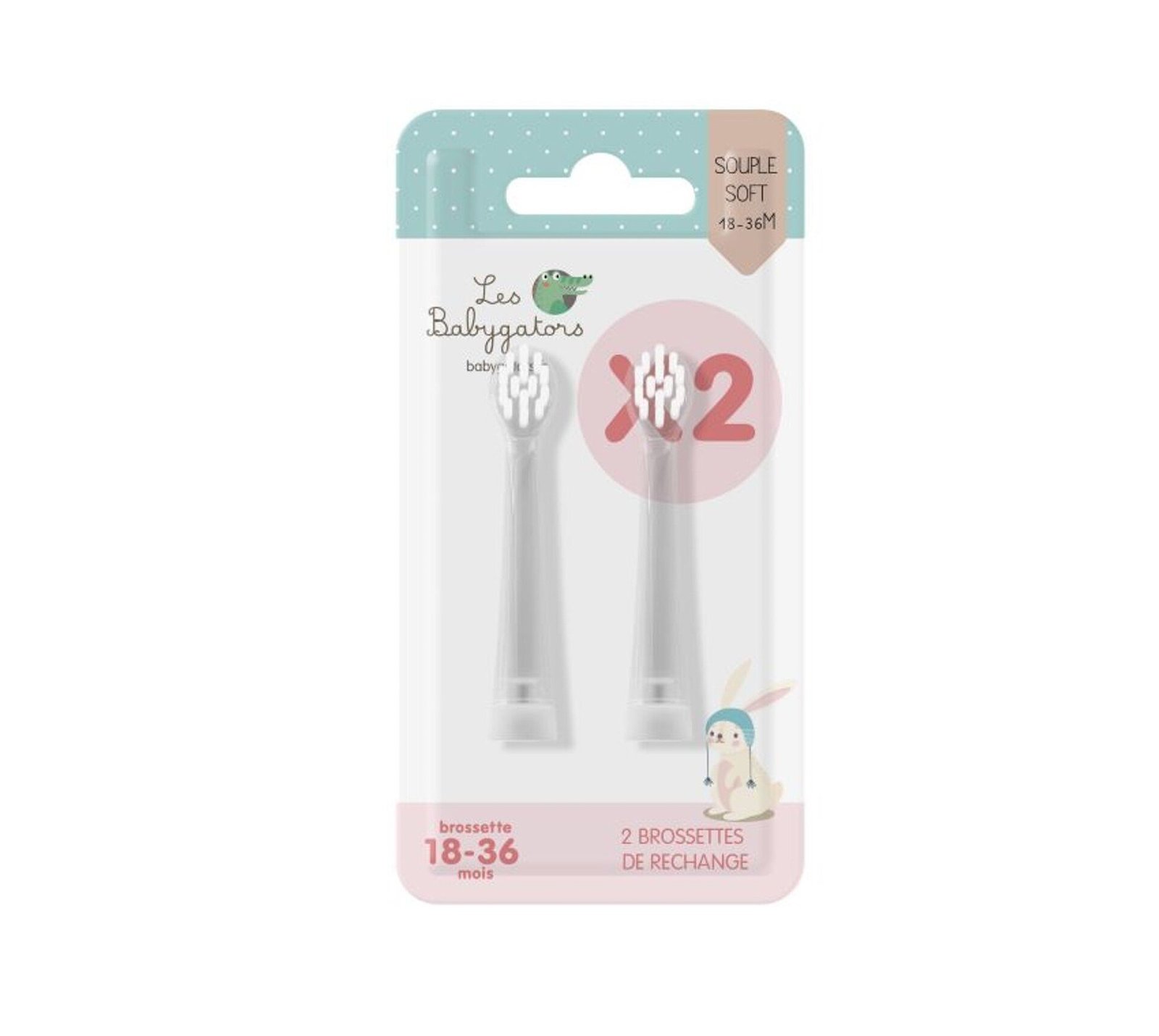 Les Babygators Borsthuvud Refill 18-36 Månader 2-pack