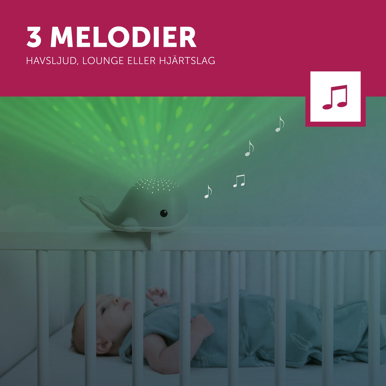 Zazu Ljusprojektor & Speldosa Valen Wally Grå 1 st