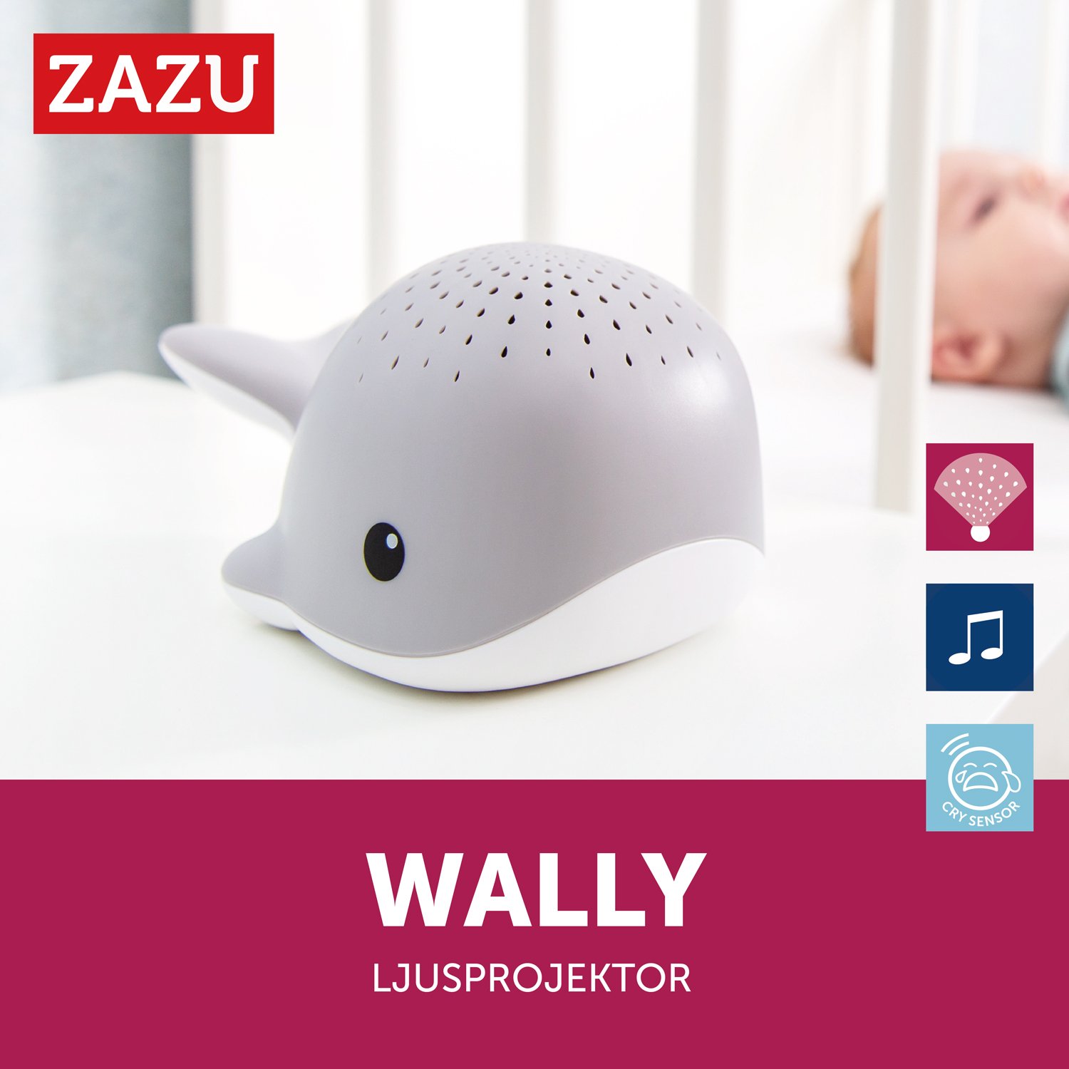 Zazu Ljusprojektor & Speldosa Valen Wally Rosa 1 st
