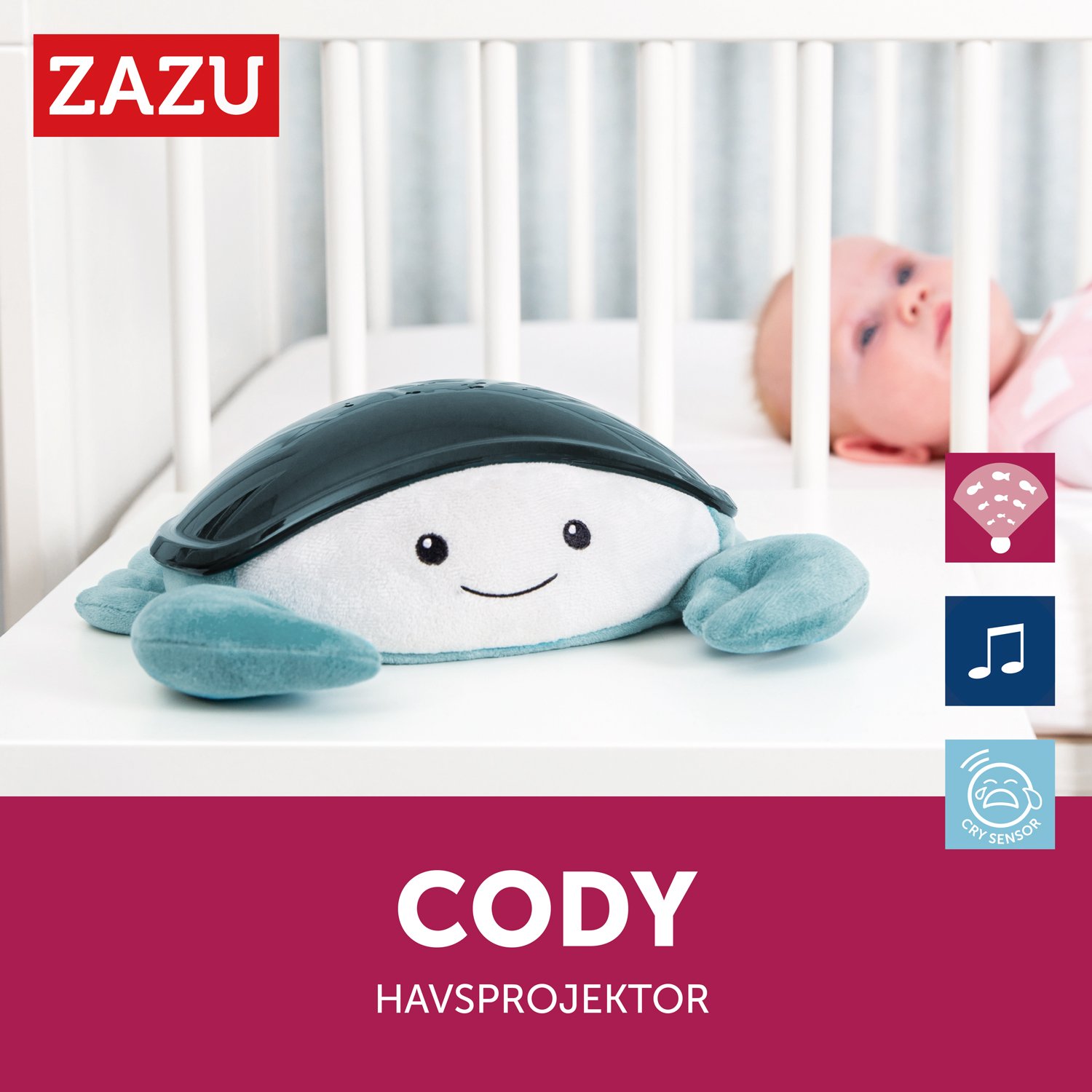Zazu Ljusprojektor Krabban Cody Blå 1 st