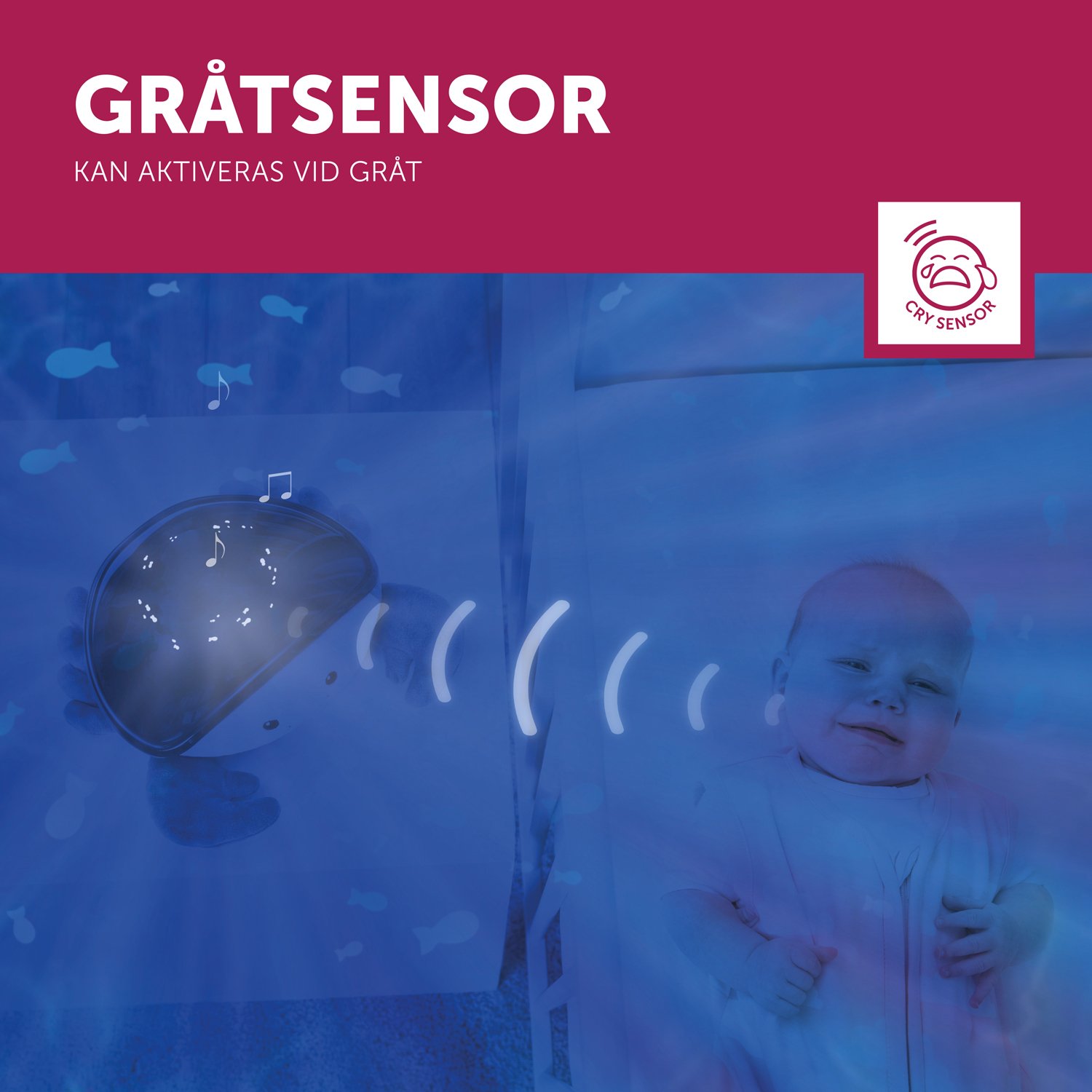 Zazu Ljusprojektor Krabban Cody Blå 1 st