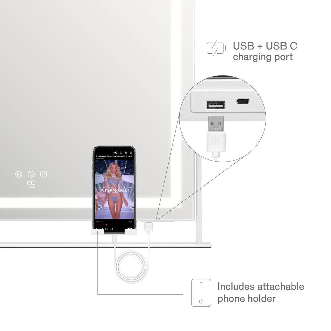 EC by Wilfa Sparkle Sminkspegel Stockholm Design 58×46 cm