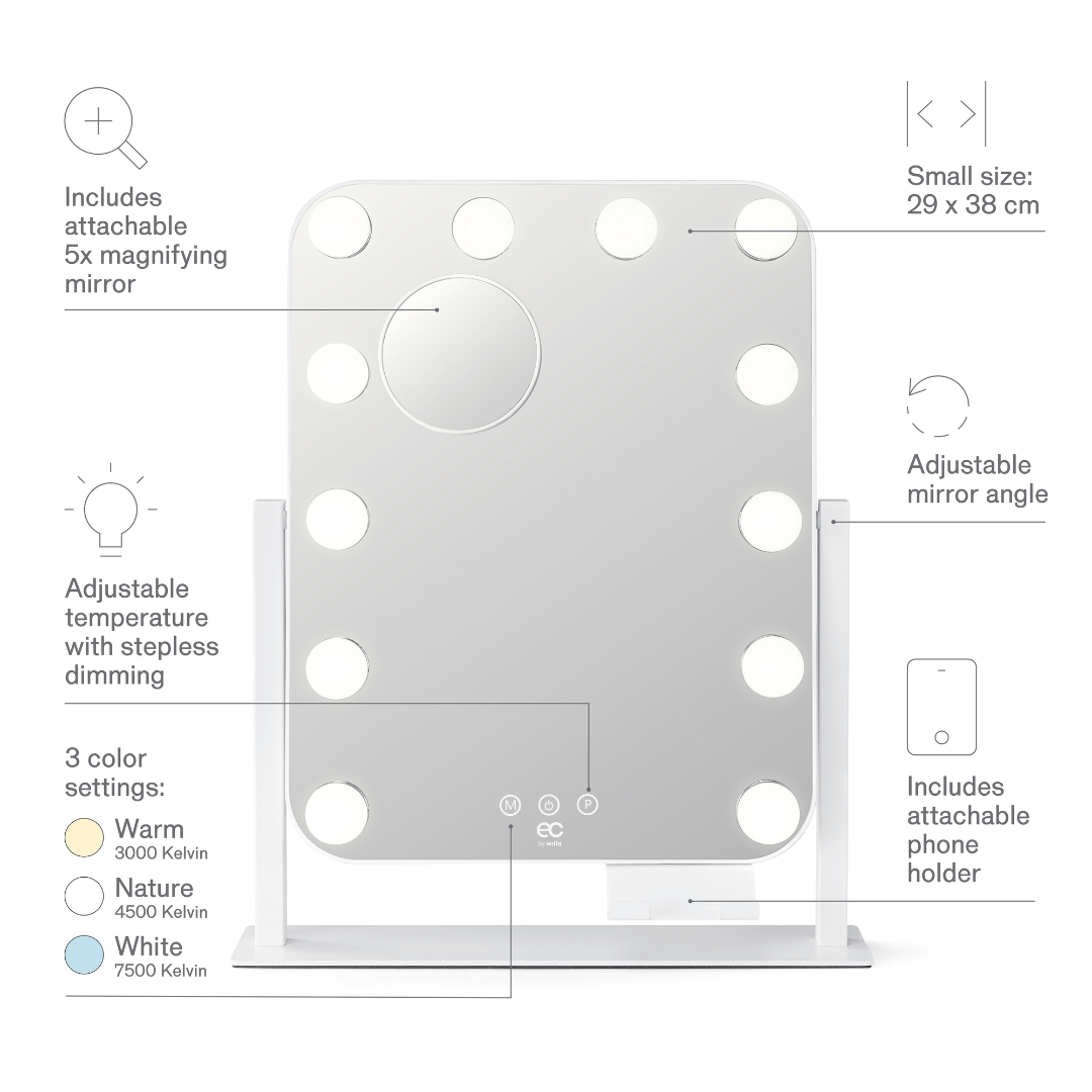 EC by Wilfa Shine Sminkspegel Hollywood Design 29×38 cm