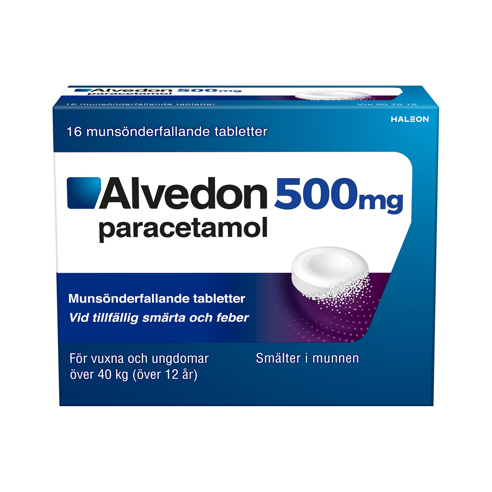 Alvedon Munsönderfallande Tabletter 500 mg 16 st