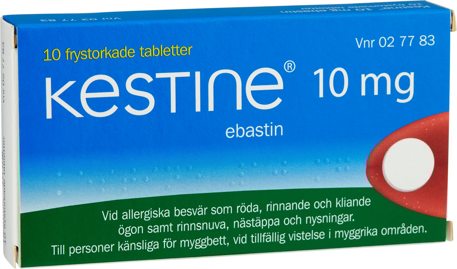 Kestine frystorkad tablett 10 mg 10 st